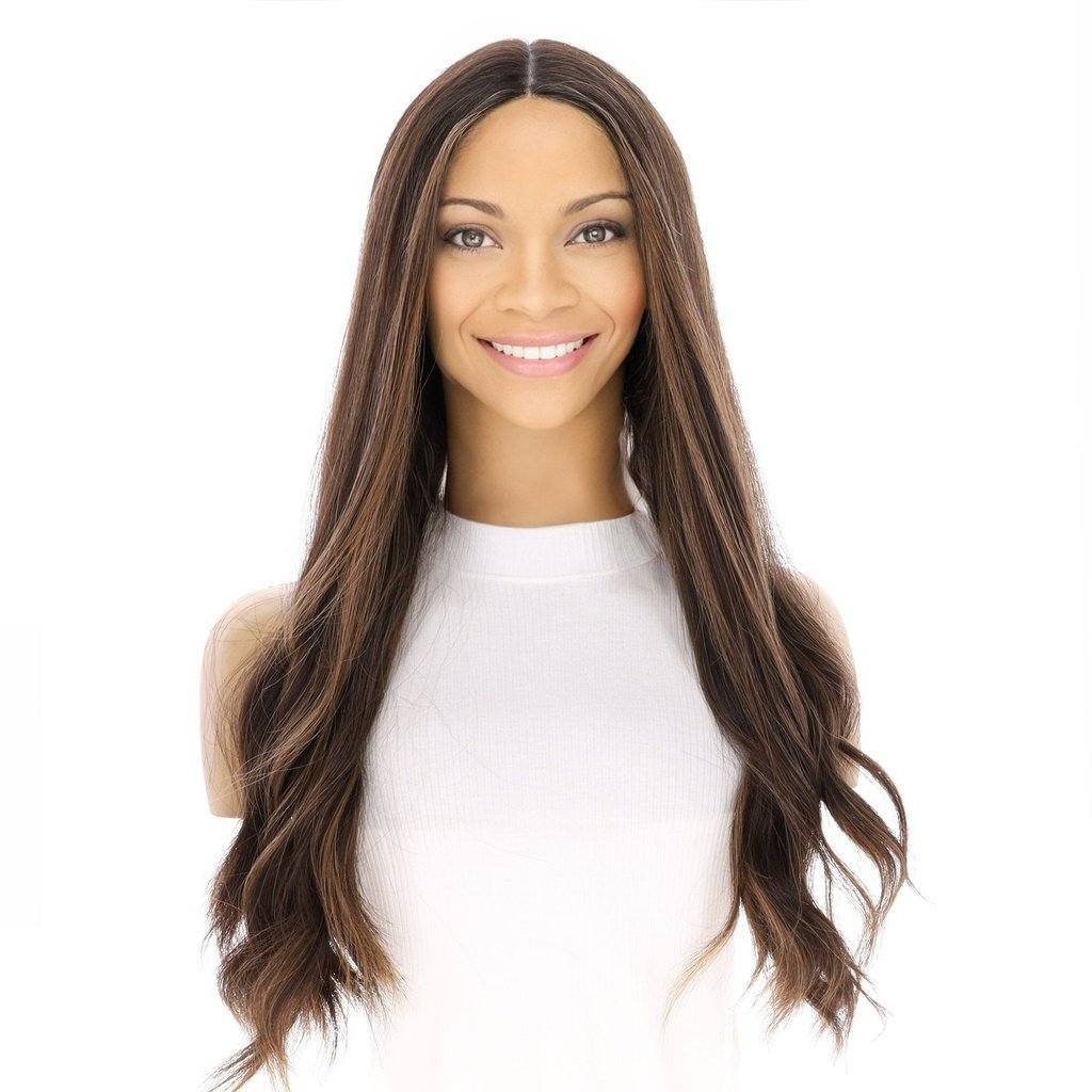 24" Divine Lace Top Wig Soft Black w/ Highlights