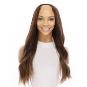 24" U-Shape Wig Medium Brown Balayage