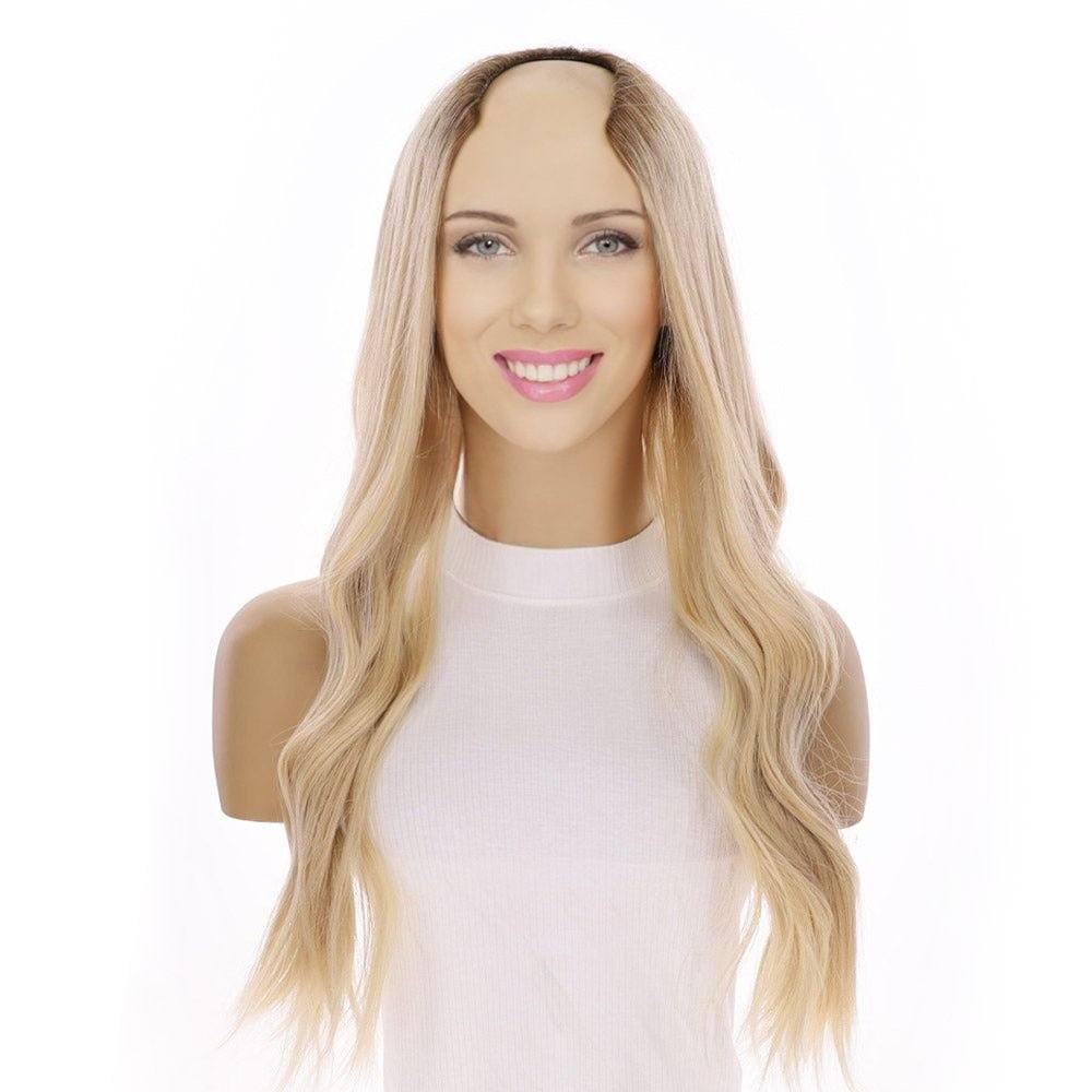 24" U-Shape Wig Platinum Blonde