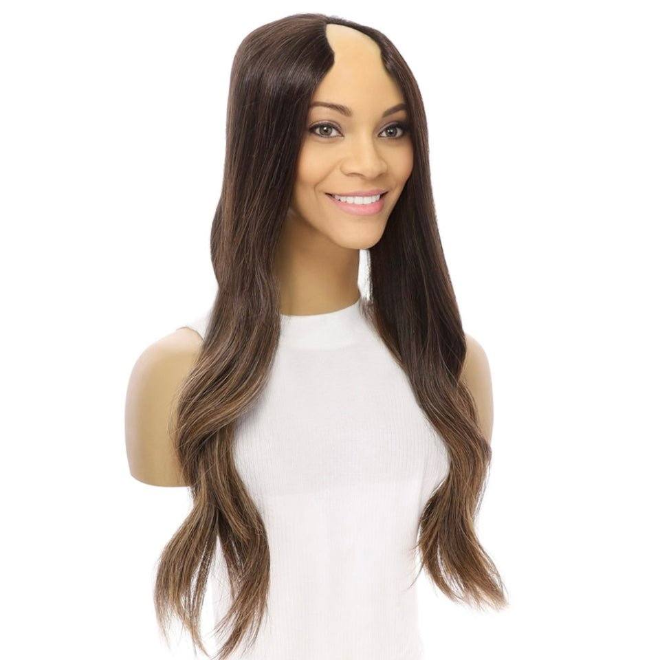 24" U-Shape Topper Dark Brown Balayage
