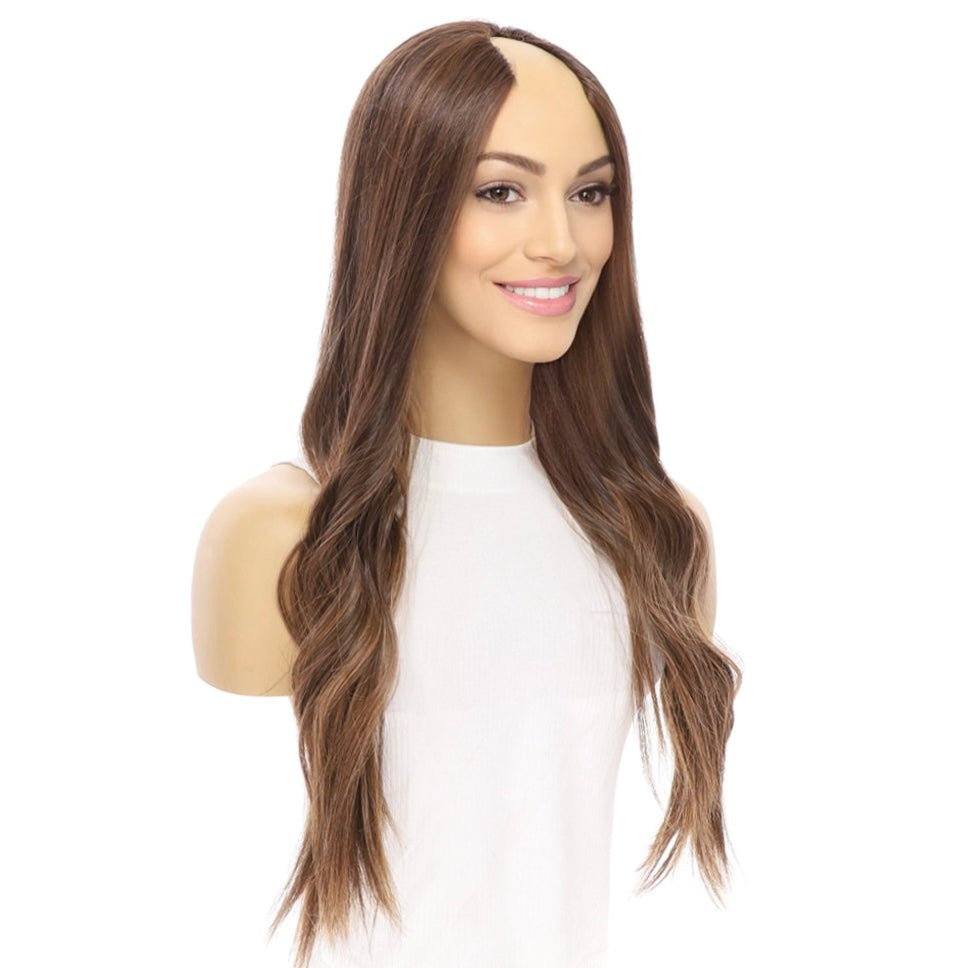 24" U-Shape Topper Medium Brown Balayage