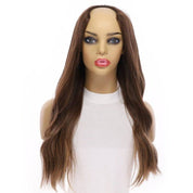 24" U-Shape Wig Medium Brown Balayage