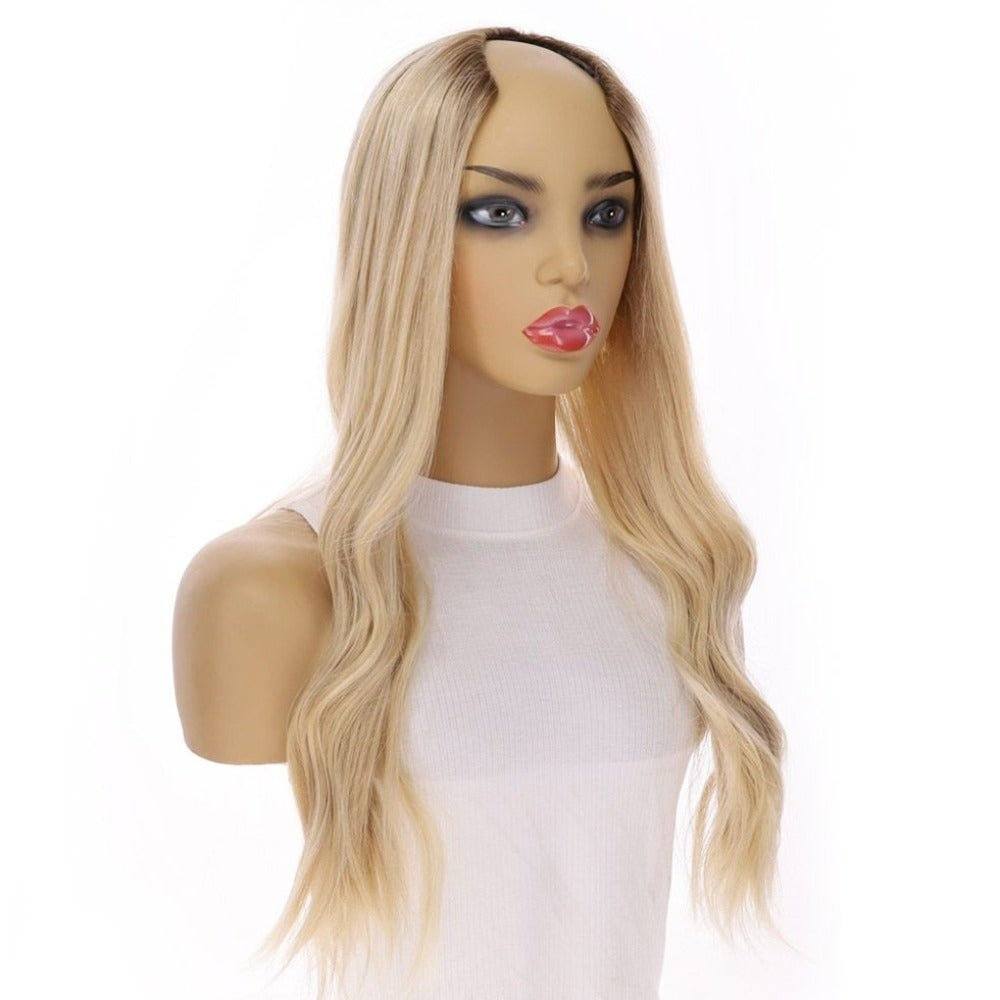 24" U-Shape Wig Platinum Blonde