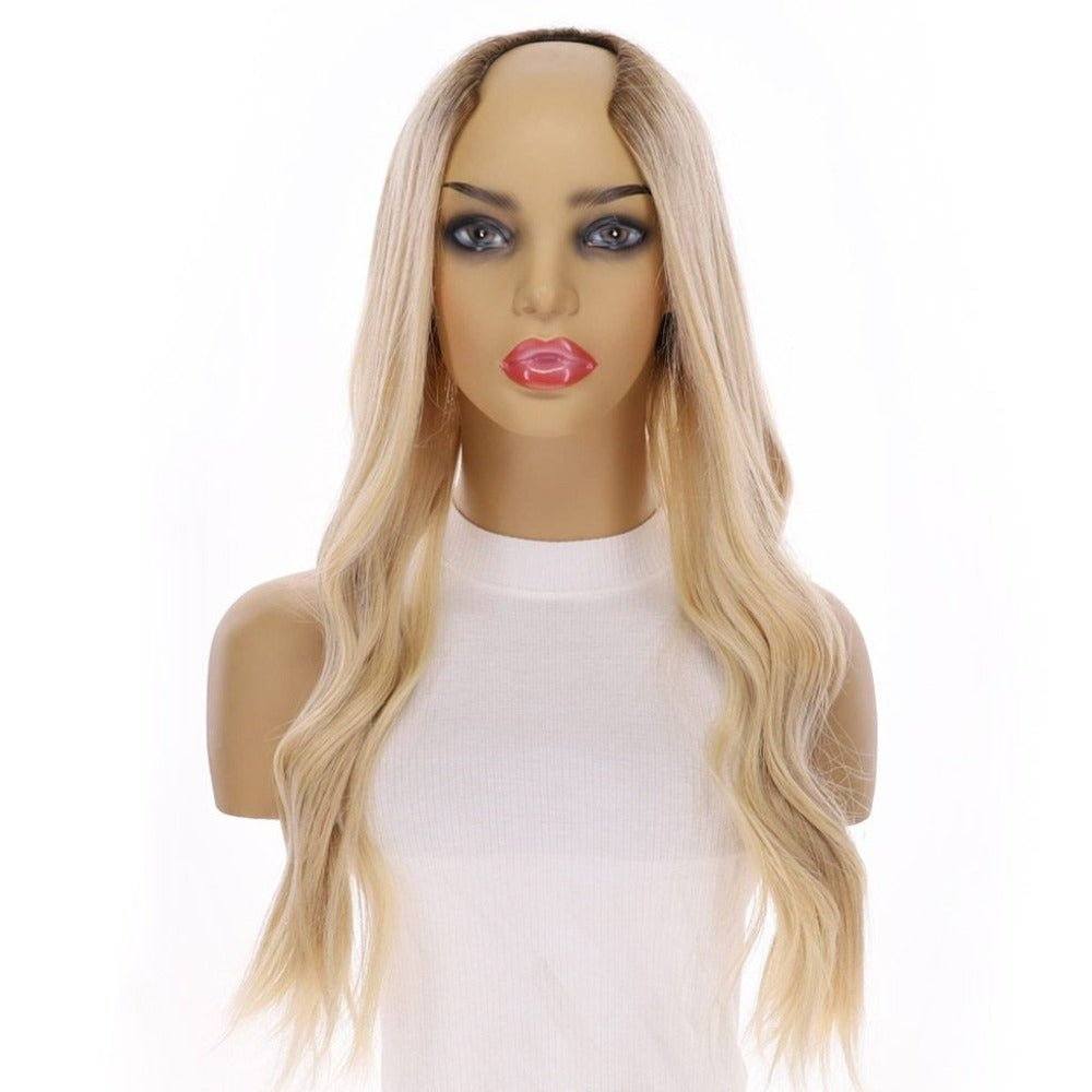 24" U-Shape Wig Platinum Blonde