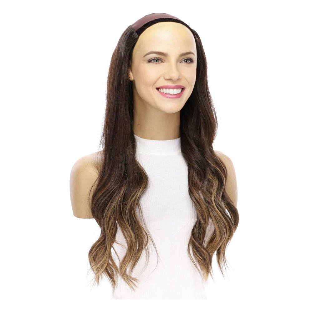24" HatFall Wig Dark Brown Balayage