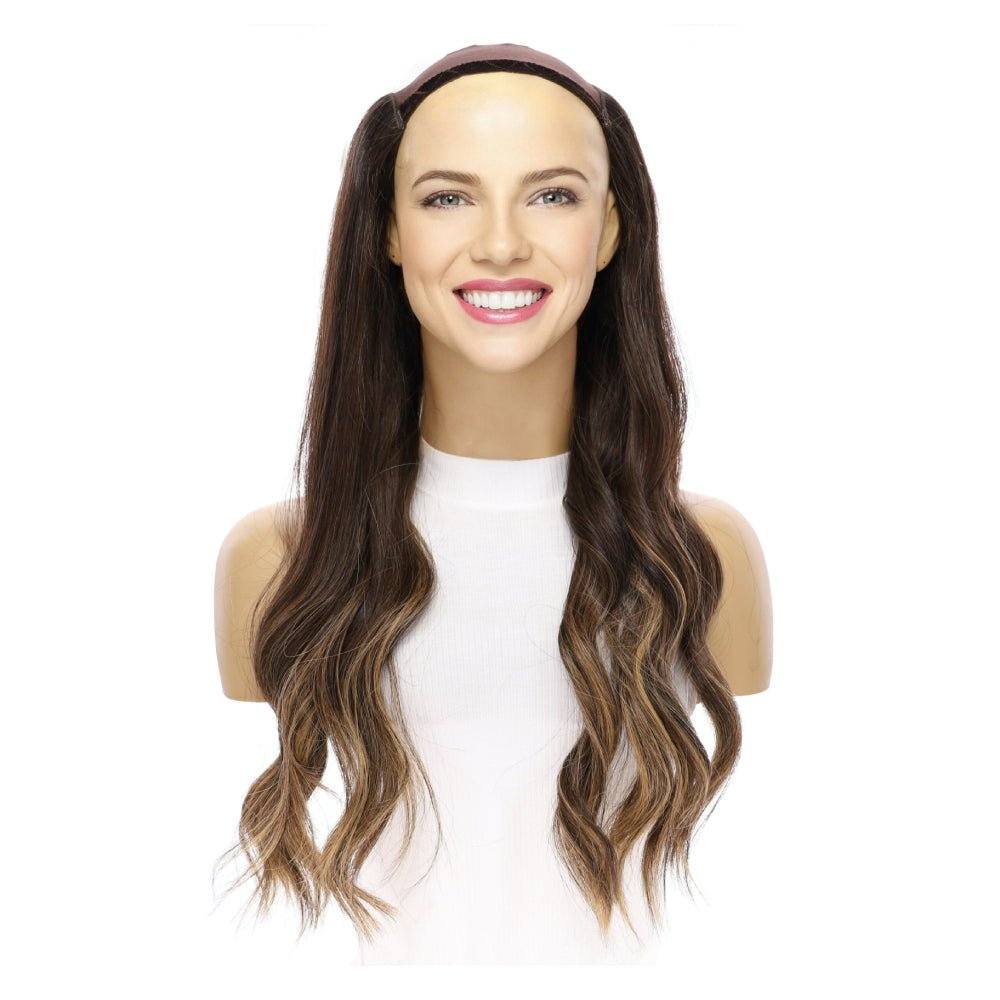 24" HatFall Wig Dark Brown Balayage