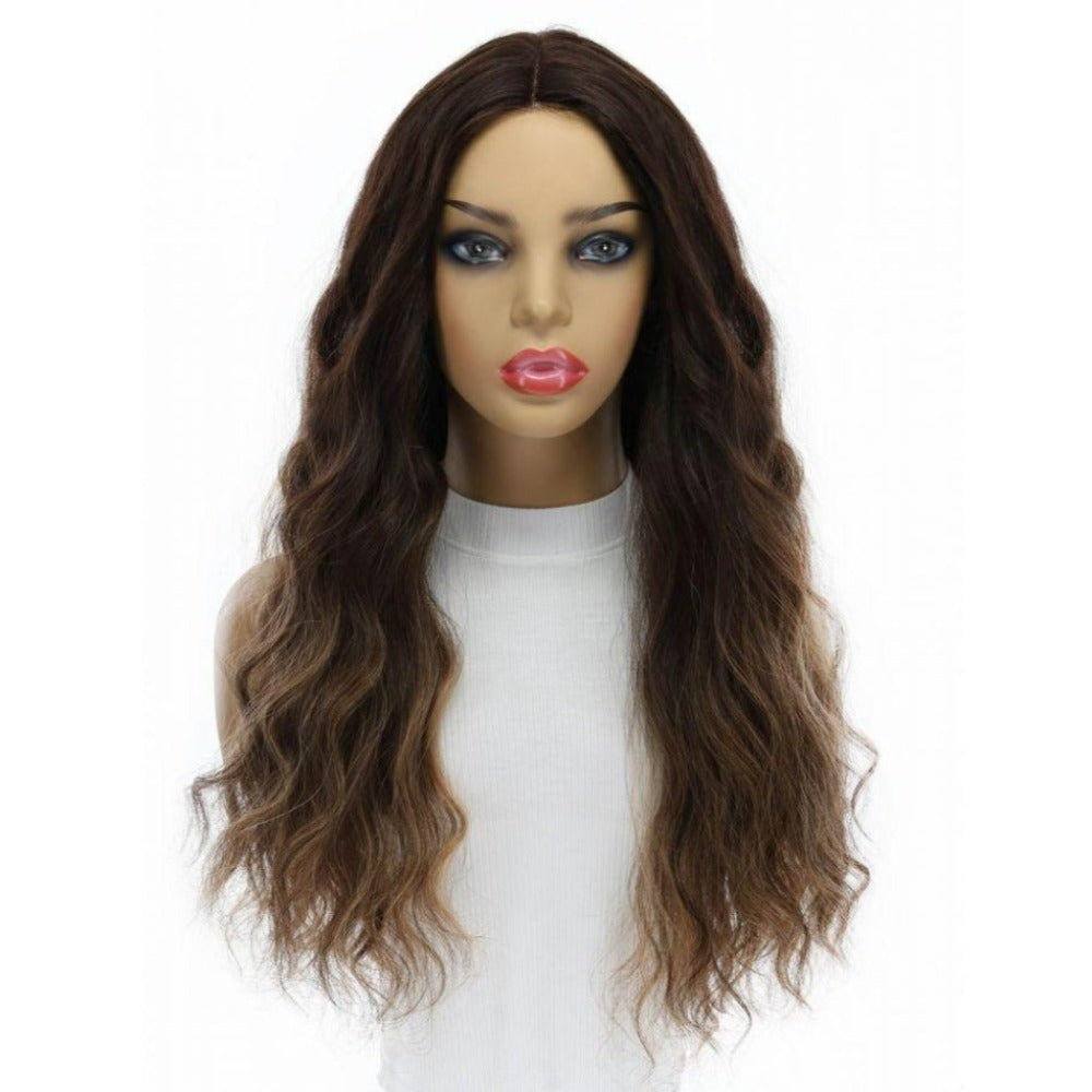 24" Divine Lace Top Wig Dark Brown Balayage Wavy