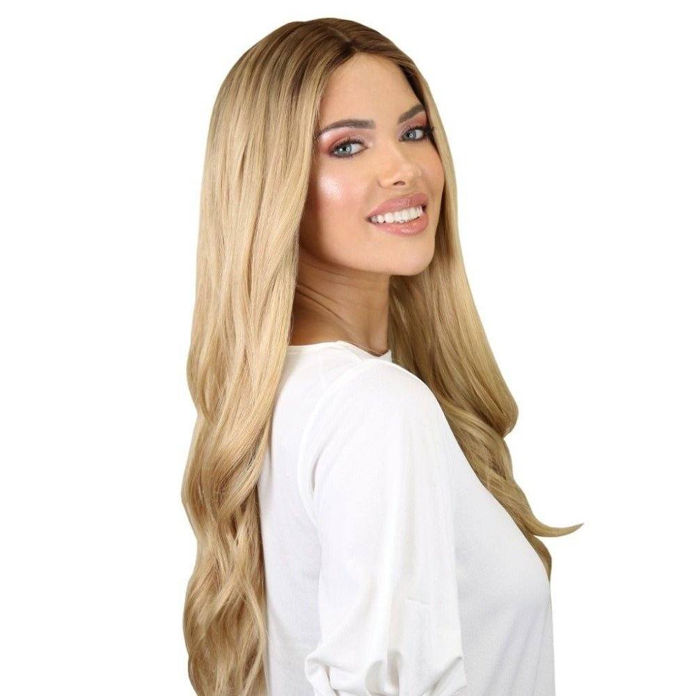 26" Ponytail Silk Top Wig Golden Blonde