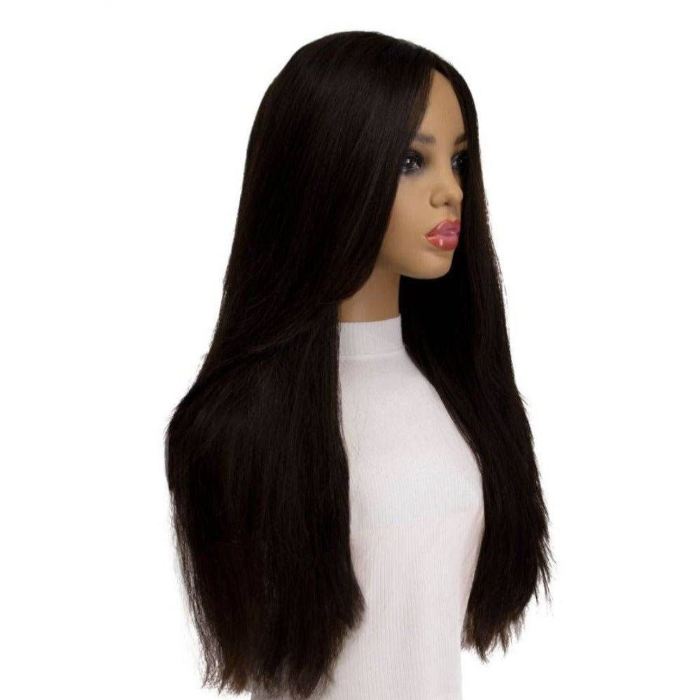 26" Ponytail Silk Top Wig Natural Black