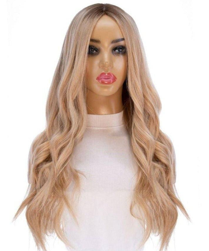 26" Ponytail Silk Top Wig Golden Blonde