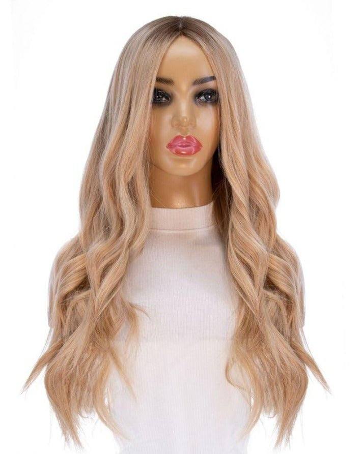 26" Ponytail Silk Top Wig Golden Blonde