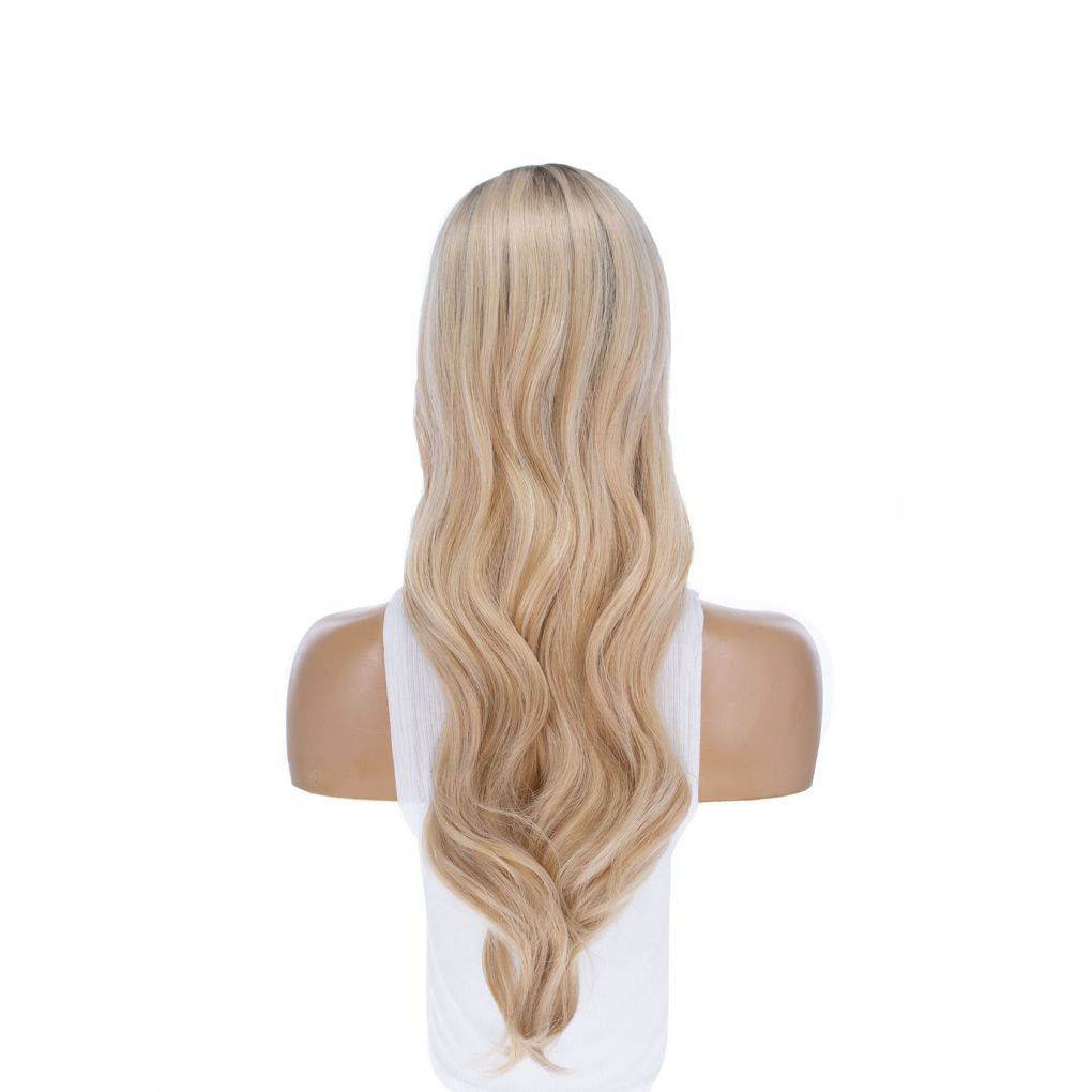26" Ponytail Silk Top Wig Platinum Blonde