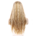 26" Ponytail Silk Top Wig Ash Blonde Wavy