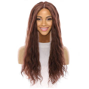 26" Ponytail Silk Top Wig Auburn Wavy