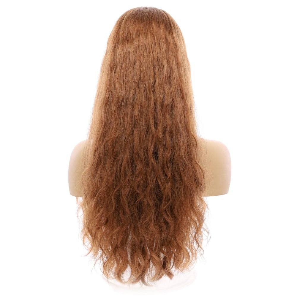 26" Ponytail Silk Top Wig Copper Wavy