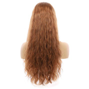 26" Ponytail Silk Top Wig Copper Wavy
