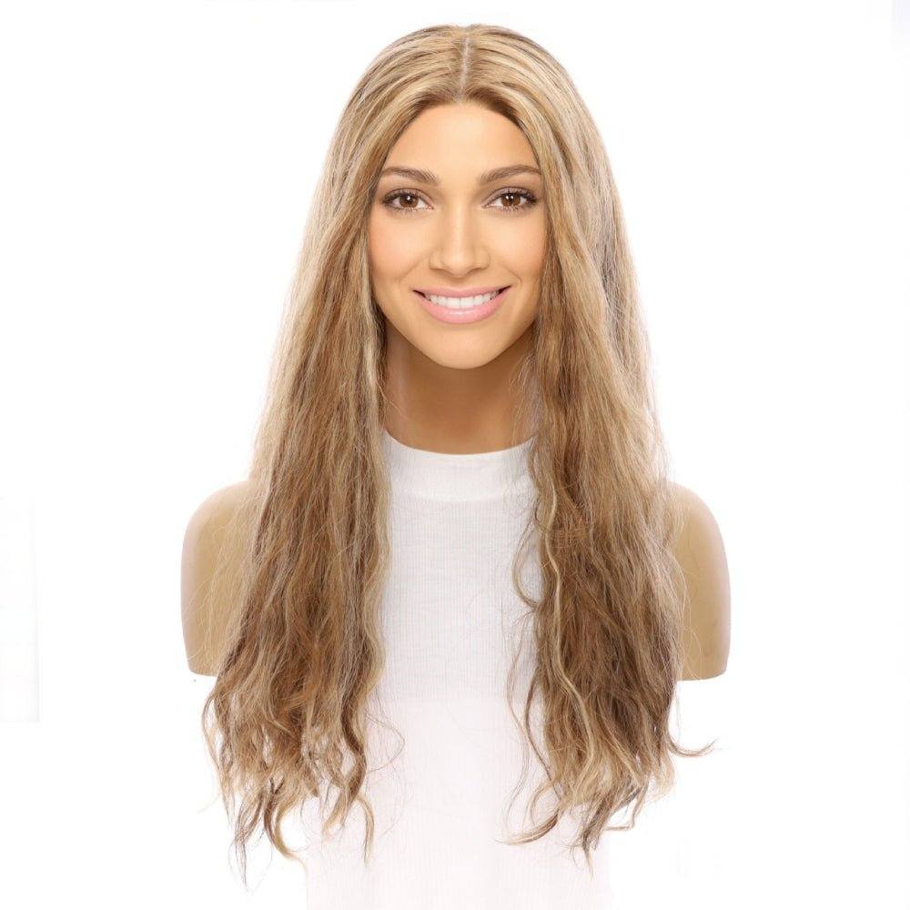 26" Ponytail Silk Top Wig Medium Blonde Wavy