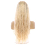 26" Ponytail Silk Top Wig Platinum Blonde Wavy