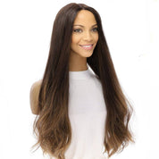 26" Divine Lace Top Wig Dark Brown Balayage