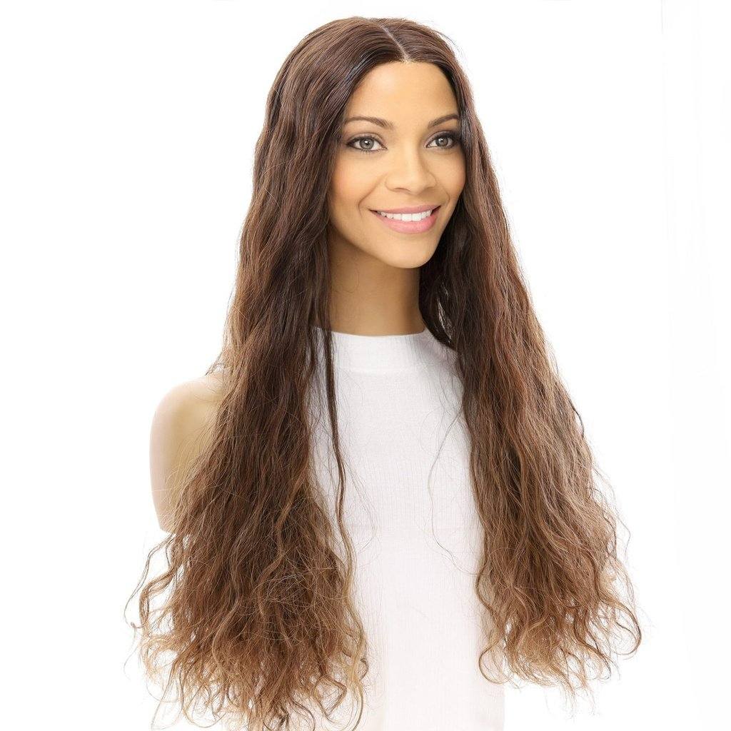 26" Divine Lace Top Wig Medium Brown Balayage Wavy