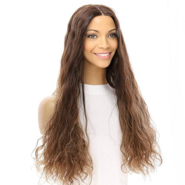26" Divine Lace Top Wig Medium Brown Balayage Wavy