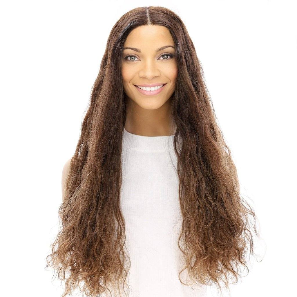 26" Divine Lace Top Wig Medium Brown Balayage Wavy
