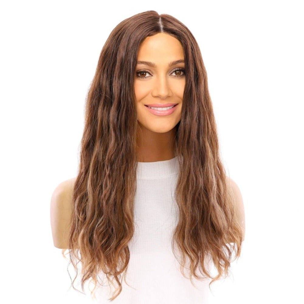 26" Ponytail Silk Top Wig Medium Brown Babylight Wavy