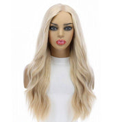 26" Amber Silk Top Wig Platinum Blonde without Rooting