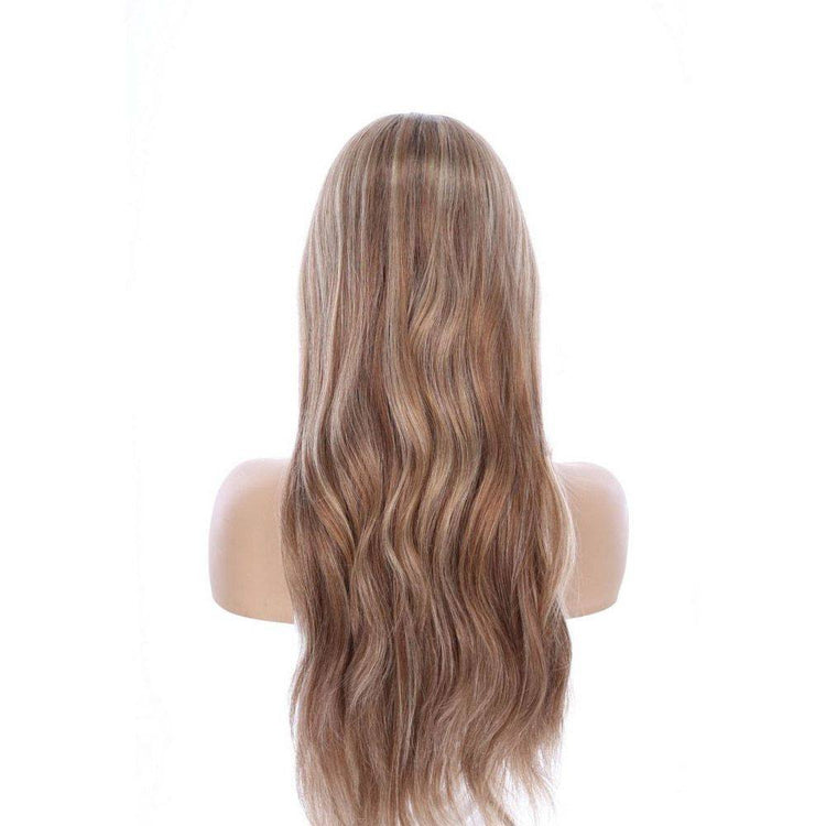 26" Ponytail Silk Top Wig Medium Blonde w/ Rooting