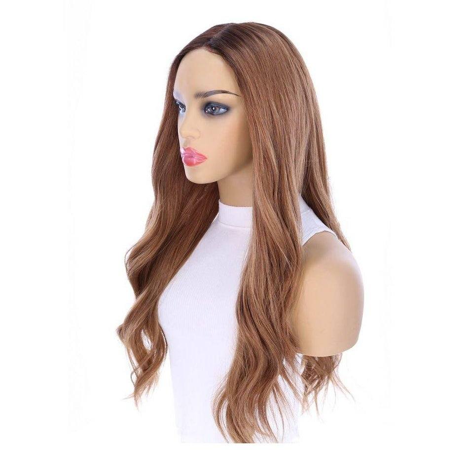 26" Ponytail Silk Top Wig Strawberry Blonde w/ Partial Rooting