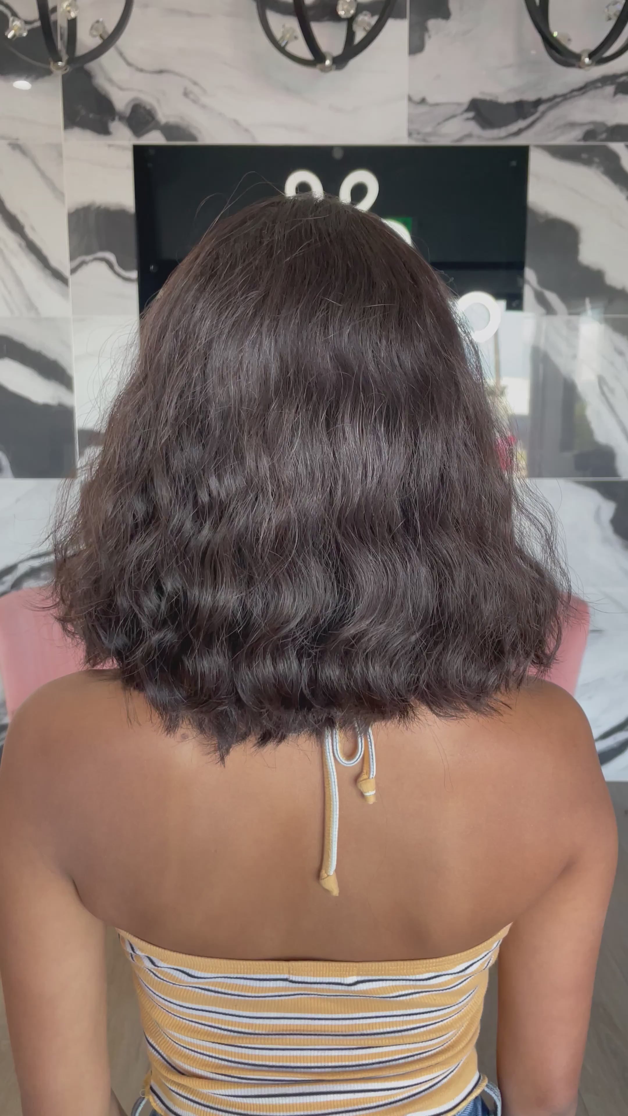 14" Princess Silk Top Wig Natural Black Wavy