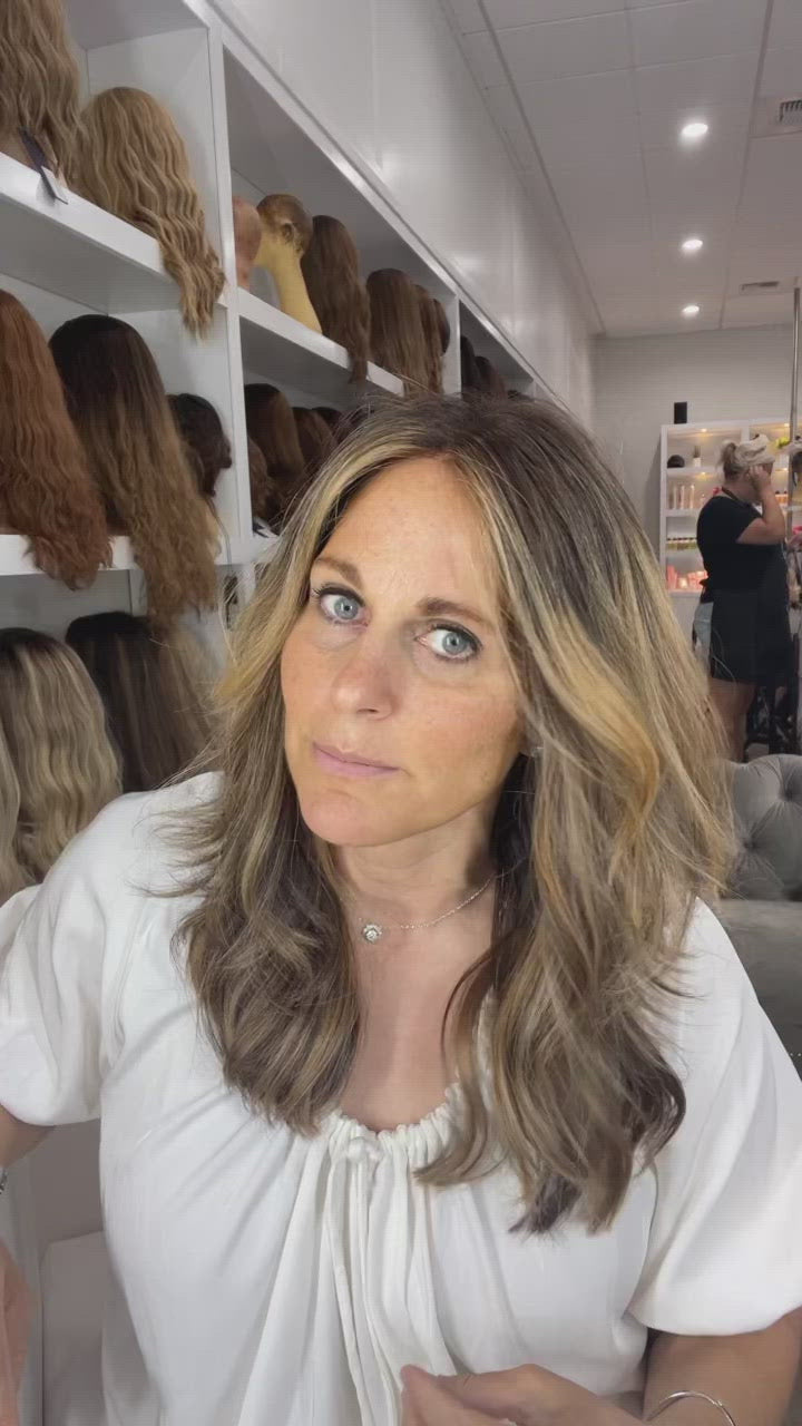 20" Secret Lace Top Wig #4 Dark Brown w/ Balayage