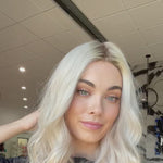 26" Ponytail Silk Top Wig Ice Blonde w/ Partial Rooting