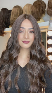 26" Ponytail Silk Top Wig Dark Brown