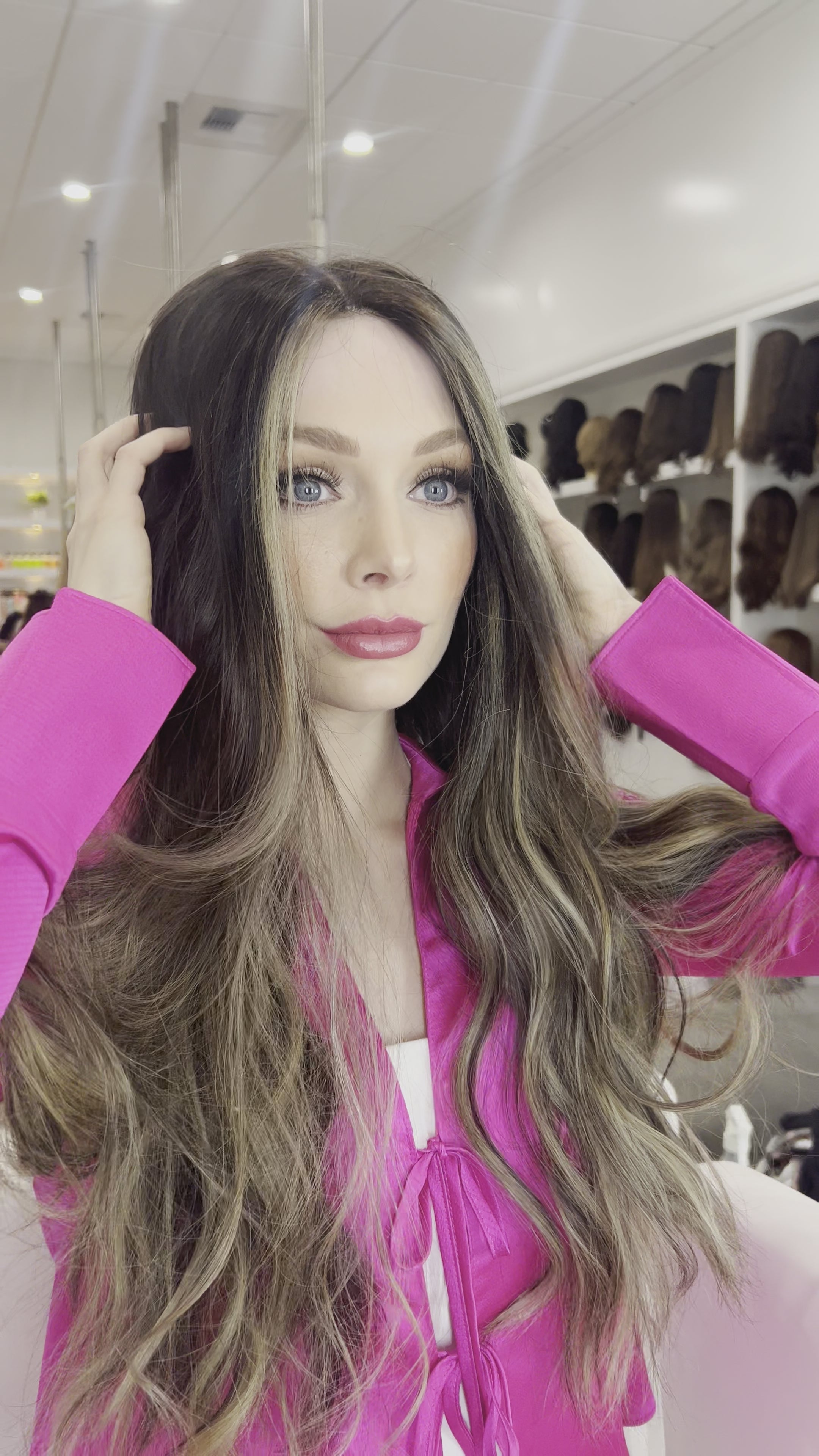 26" Divine Luxe Lace Top Wig #2 Dark Brown w/ Balayage Color