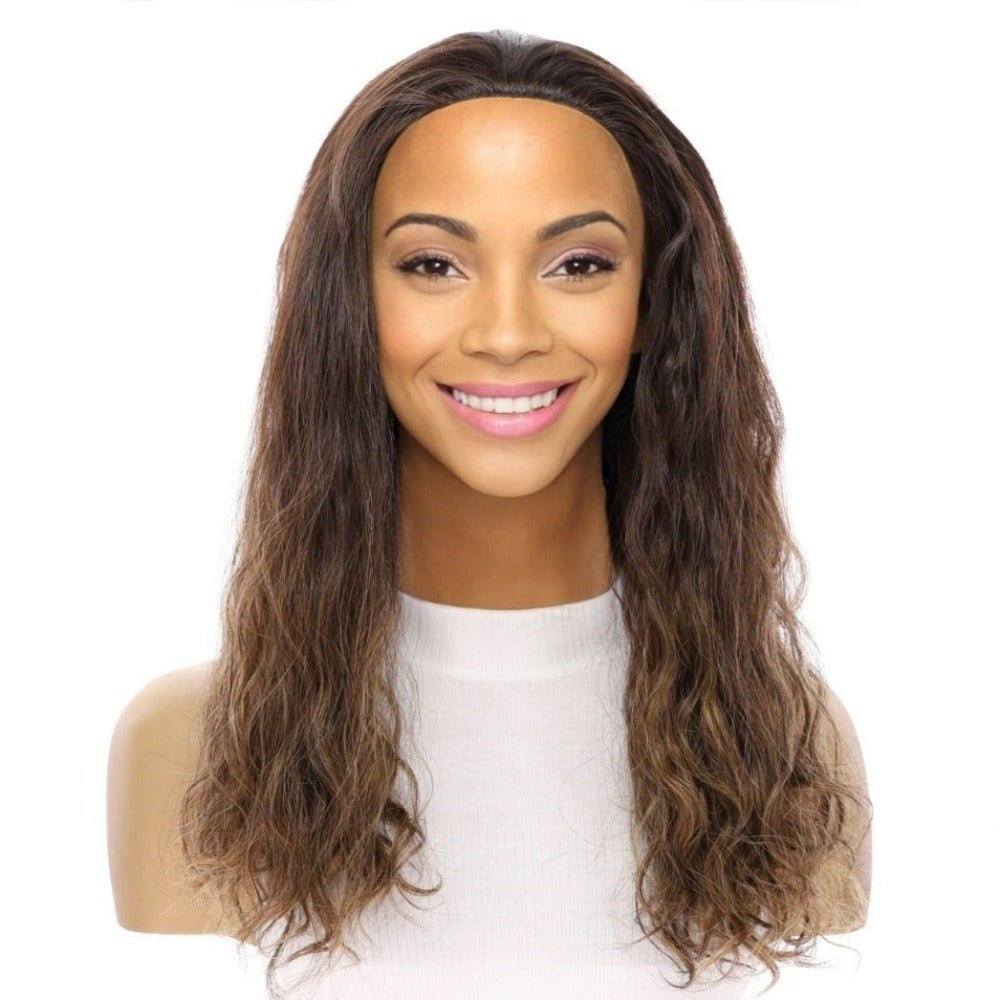 4 Bandfall Wig Dark Brown Balayage Wavy