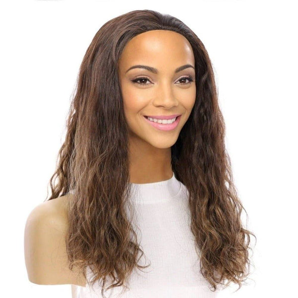 20" 3/4 Bandfall Wig Dark Brown Balayage Wavy