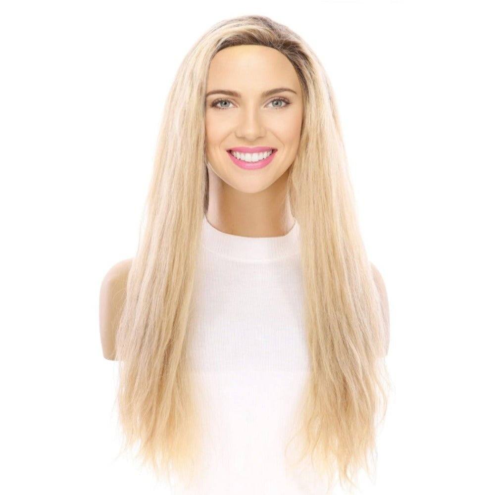 24" 3/4 Bandfall Wig Golden Blonde Wavy