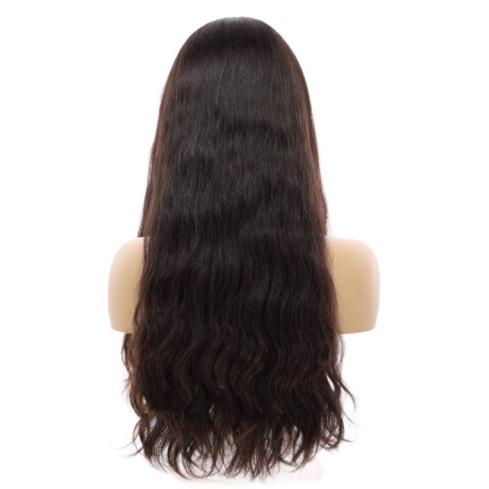 24" 3/4 Bandfall Wig Soft Black Wavy
