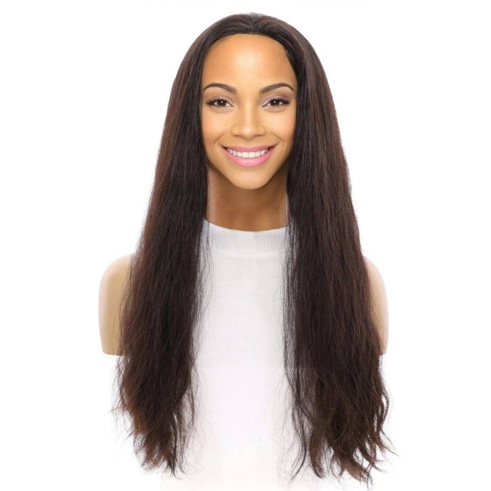24" 3/4 Bandfall Wig Soft Black Wavy