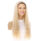 24" 3/4 Bandfall Wig Beige Blonde Wavy