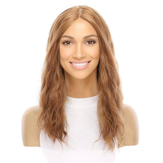 22" Ponytail Silk Top Wig Strawberry Blonde Wavy