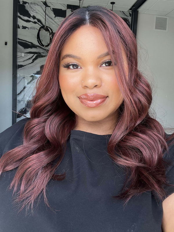 Grace Silk Top Wig Merlot Red w/ Full Rooting - 22" Reese