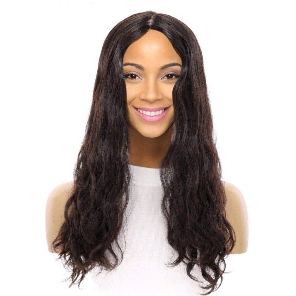24" Gisele Silk Top Wig Natural Black Wavy