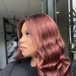 22" Reese Silk Top Wig Merlot Red w/ Full Rooting