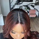 22" Reese Silk Top Wig Merlot Red w/ Full Rooting