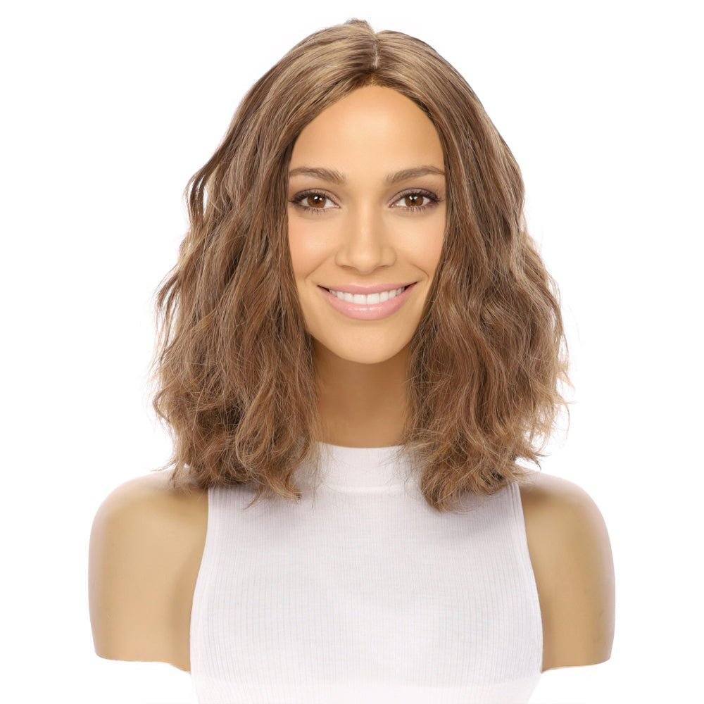 13" Luxe Bob Silk Top Wig #12 Warm Light Brown Wavy