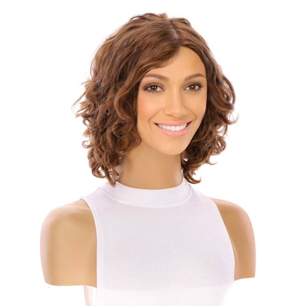 12" Luxe Pixie Silk Top Wig #8 Warm Medium Brown Wavy