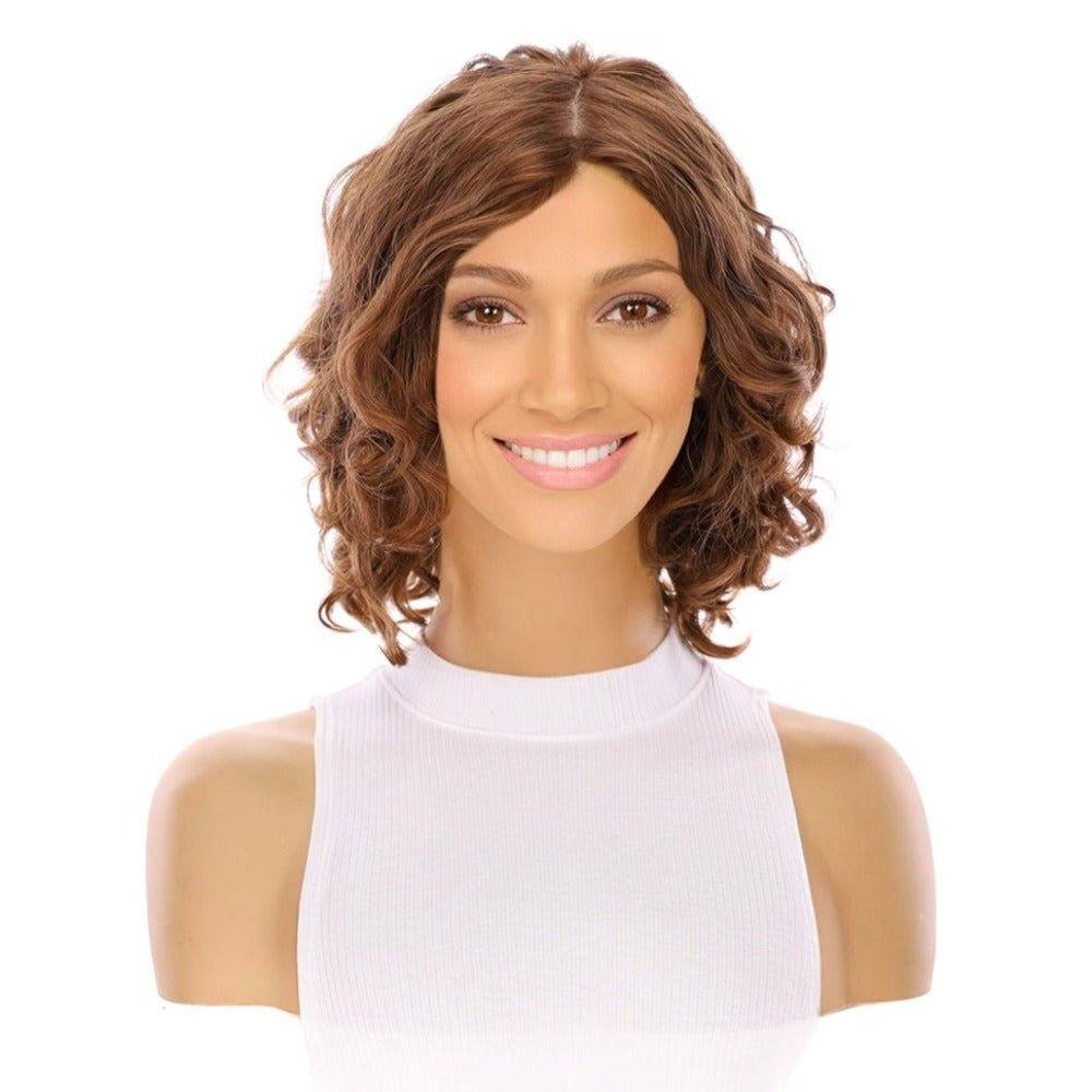 12" Luxe Pixie Silk Top Wig #8 Warm Medium Brown Wavy