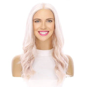 22" Ponytail Silk Part Wig Ice Blonde